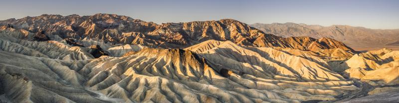 Zabriskie Point Death Valley National Park California, morning rising sun