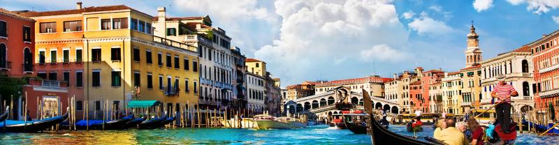 ZMPXC - Grand canal and gondolas in Venice, Italy
