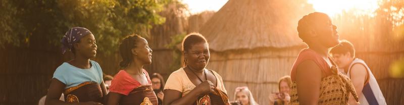 Local tribe women dancing in Botswana