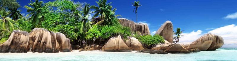 Clear waters of Anse Source d'Argent beach, La Digue island, Seychelles
