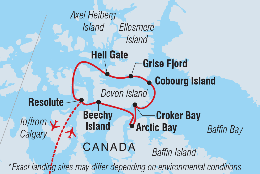Map of Canadian Remote Arctic: Northwest Passage To Ellesmere And Axel Heiberg Islands including Canada