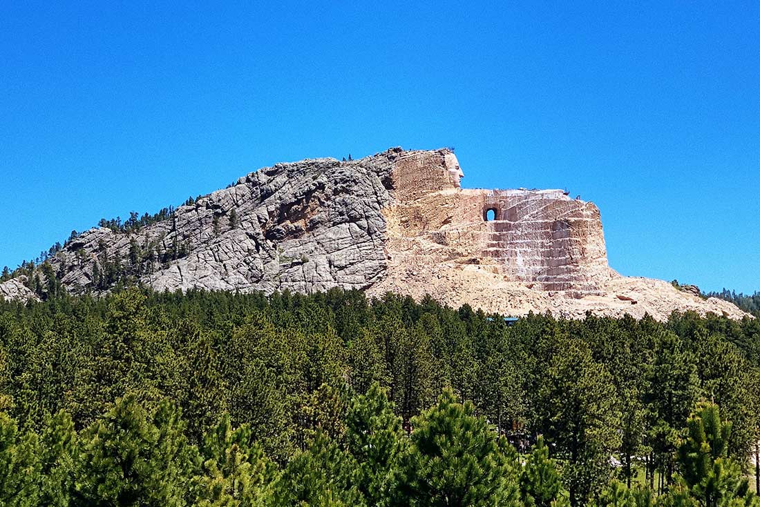 View of the Crazy Horse memorial in South Dakota, U.S.A.