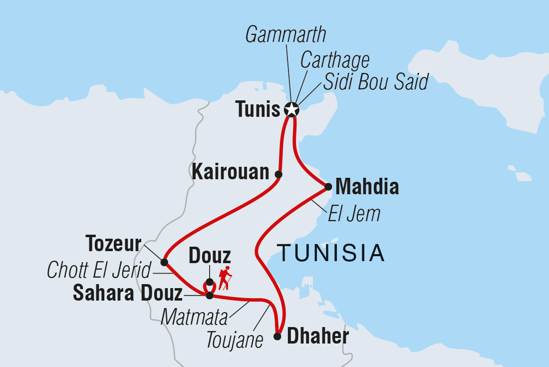 Map of Tunisia Expedition including Tunisia