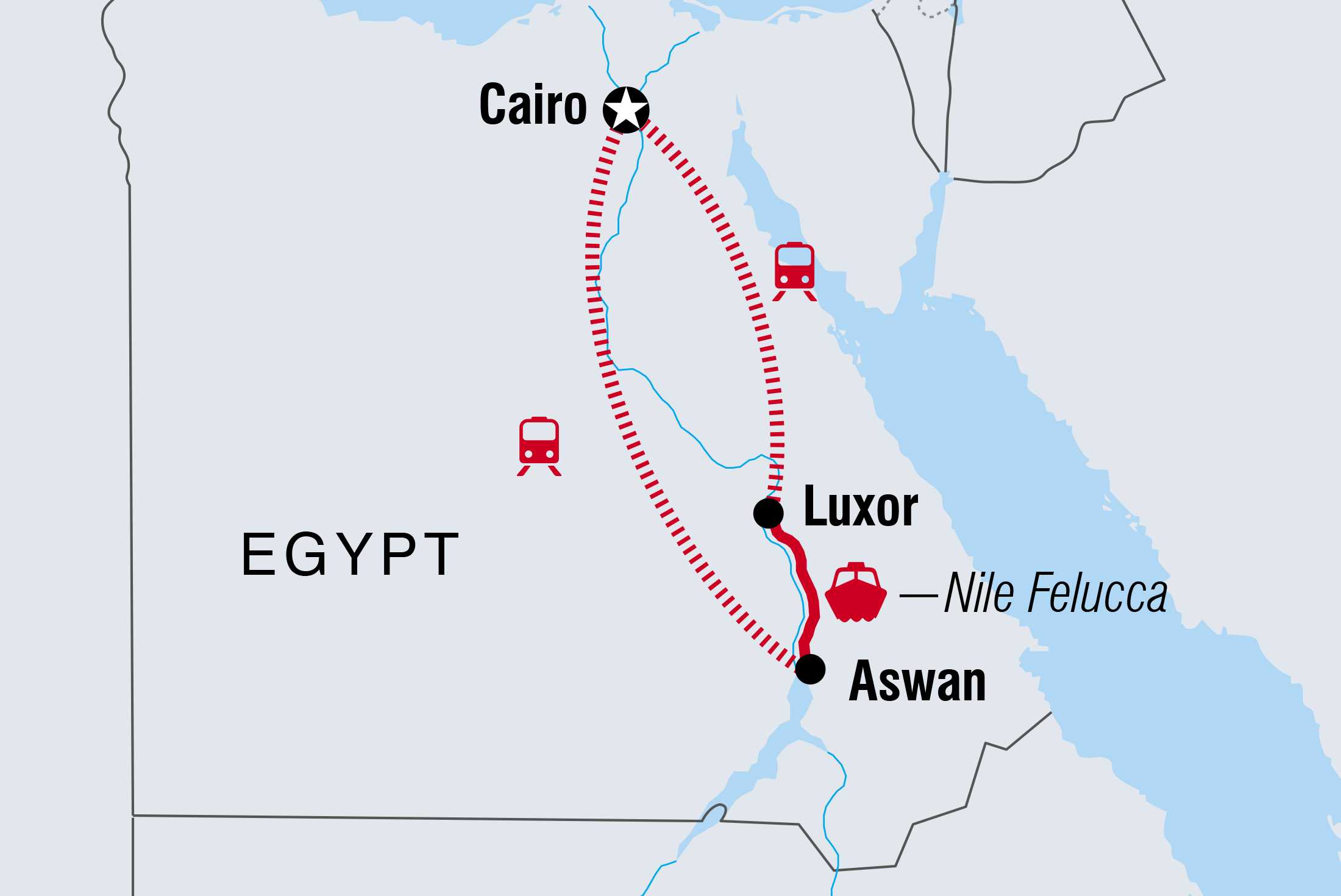 Map of Egypt Adventure including Egypt