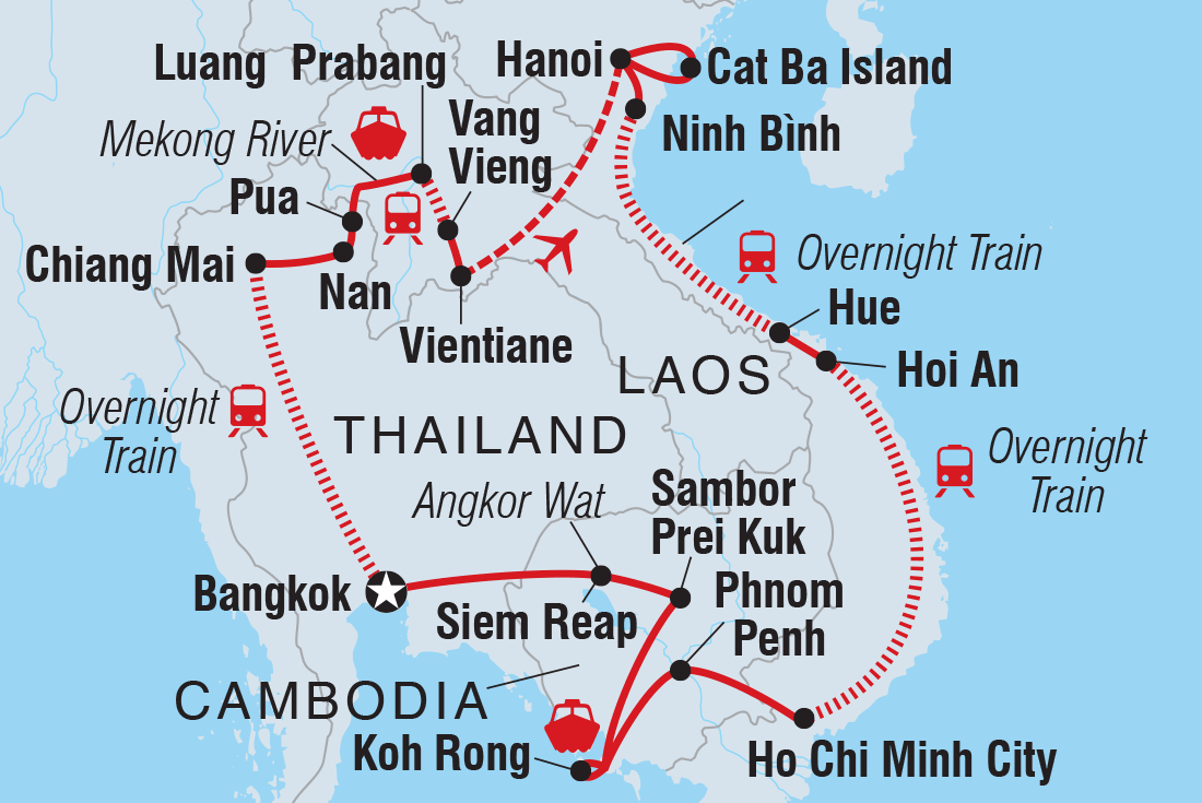 Map of Epic South East Asia including Cambodia, Lao Pdr, Thailand and Vietnam
