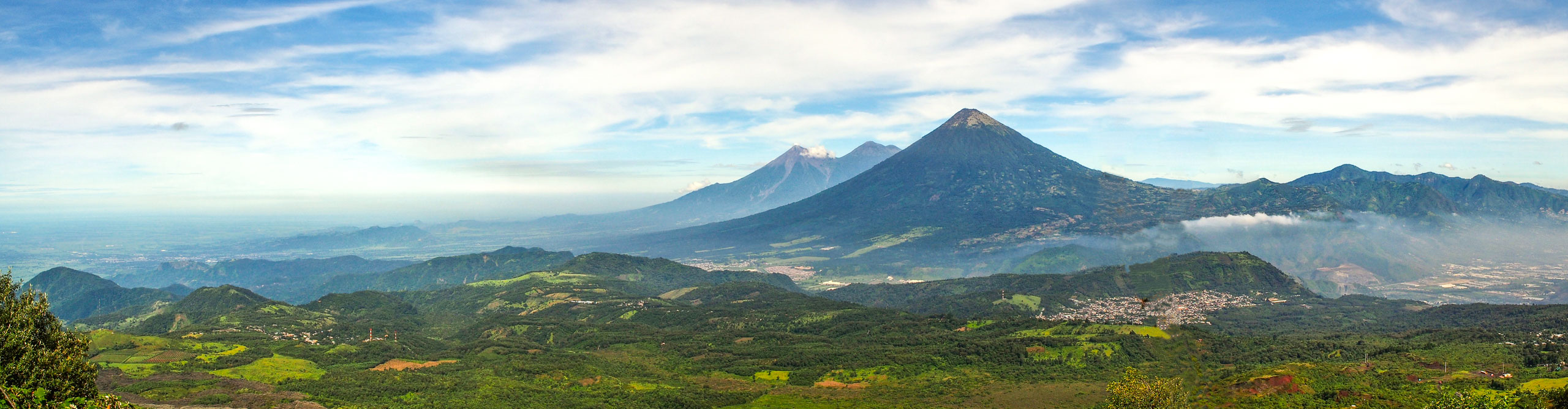 Panoramic view from Pacaya volcano, Guatemala 