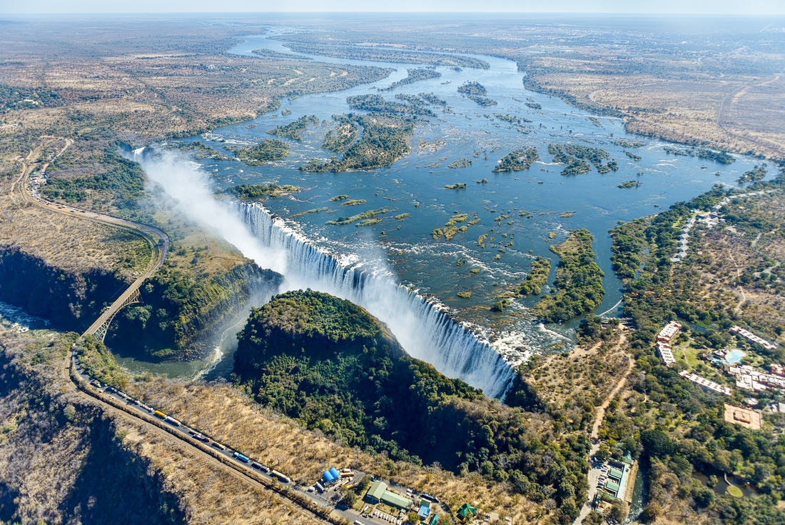 zimbabwe Victoria falls aerial parks river