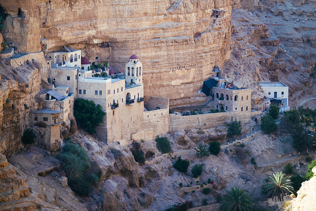 Monastery on cliff, St George of Goziba, Israel & the Palestinian Territories