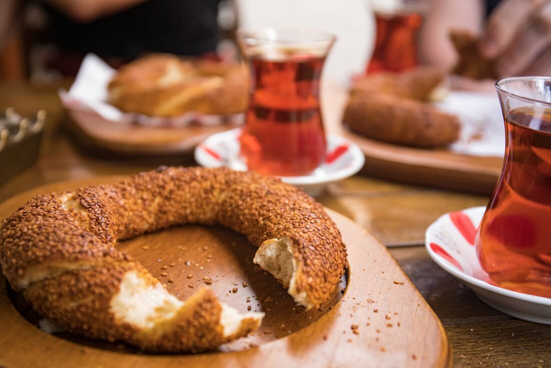The essential Turkish snack - Simit and Tea