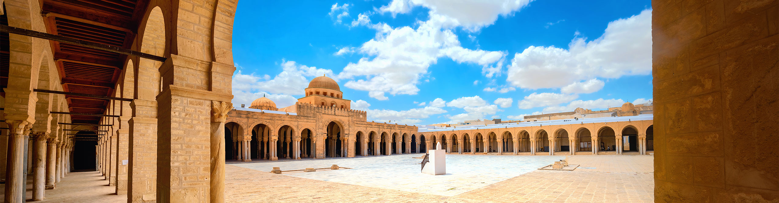 Kairouan Great Mosque inner courtyard walls , Tunisia