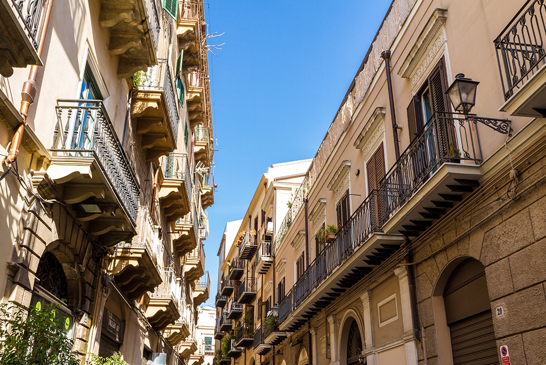 The streets of Palermo in Sicily, Italy