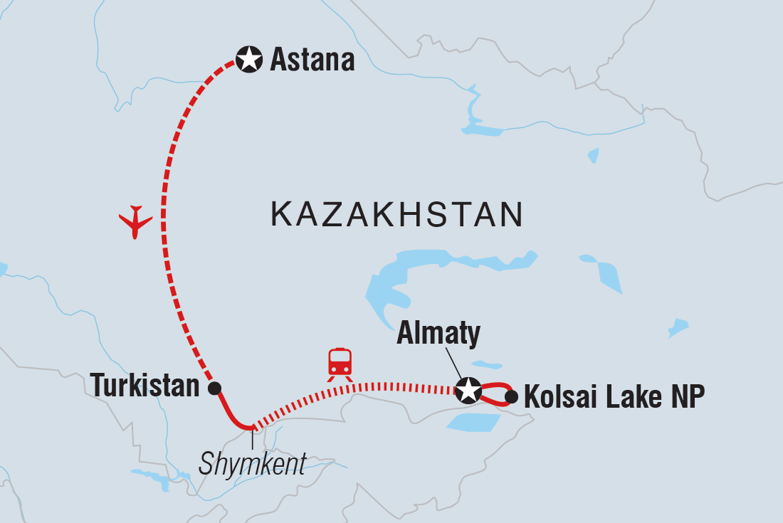 Map of Kazakhstan Adventure including Kazakhstan