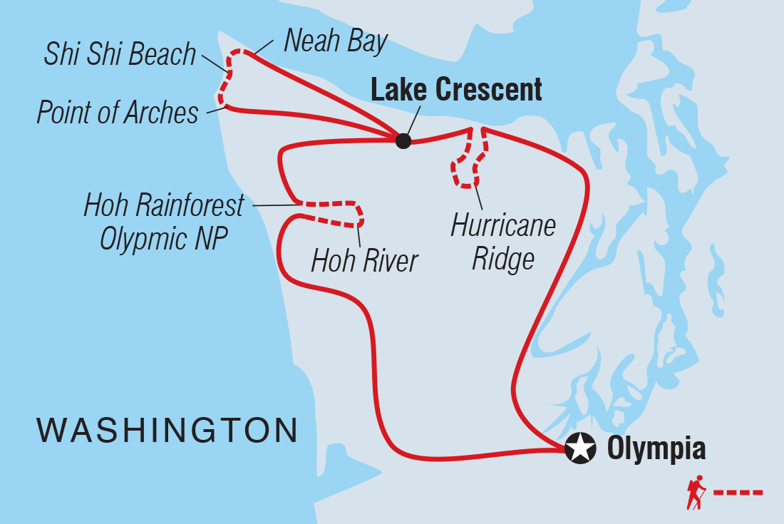 Map of Hiking Washington's Olympic National Park including United States Of America