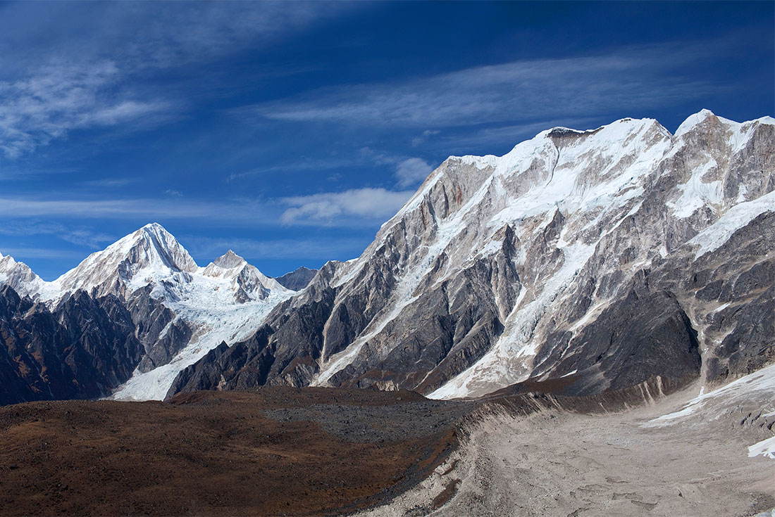 The Himalayas as seen from the Larke Pass