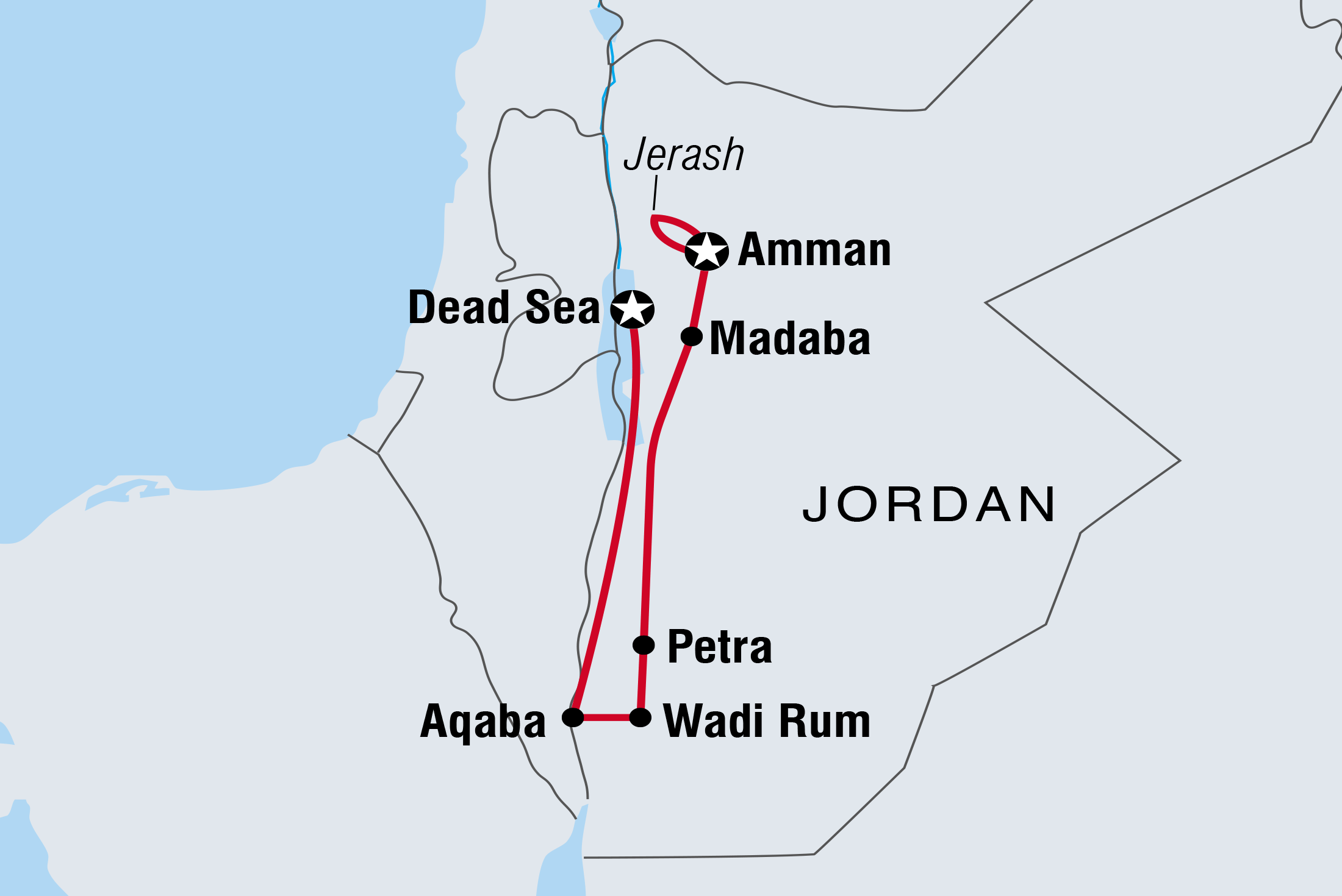 Map of Jordan Family Holiday including Jordan