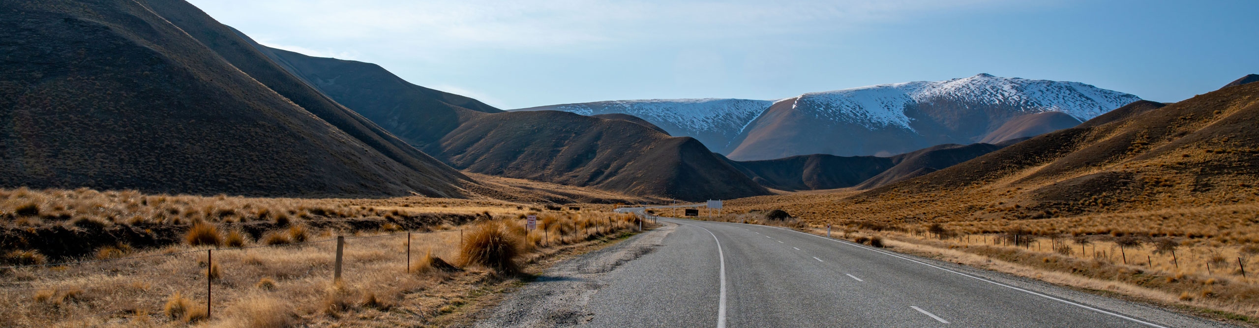 Road from Queenstown to Wanaka on the south island, New Zealand