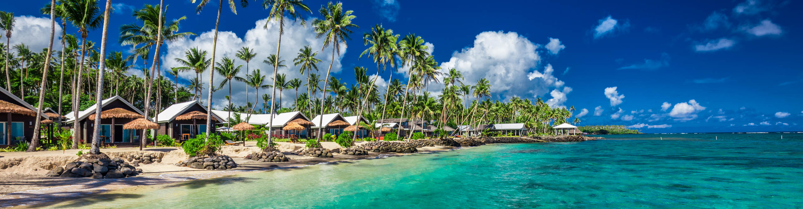 Luxury villas on the beach in Aitutaki, Samoa