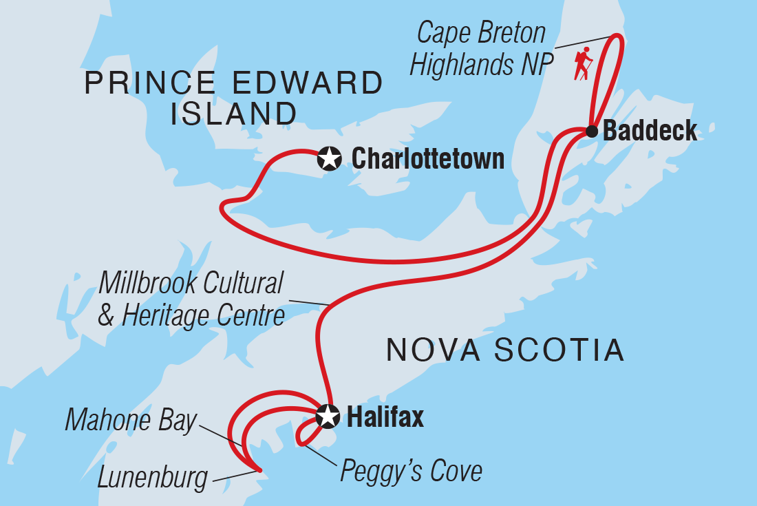 Map of The Maritimes: Nova Scotia including Canada