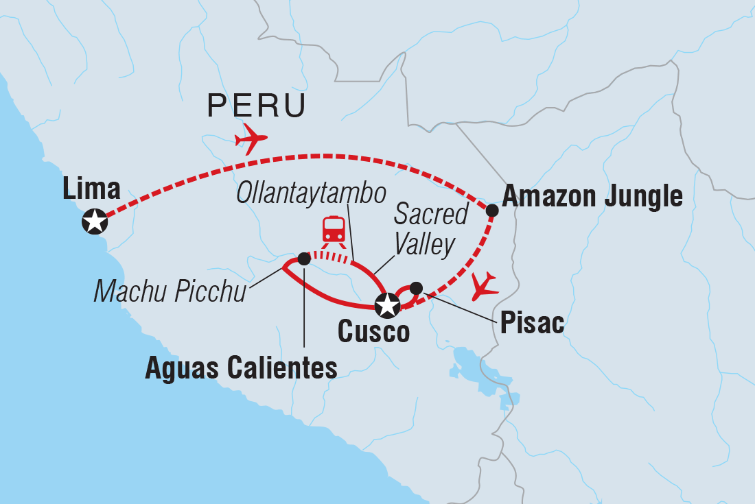Map of Peru Family Holiday including Peru