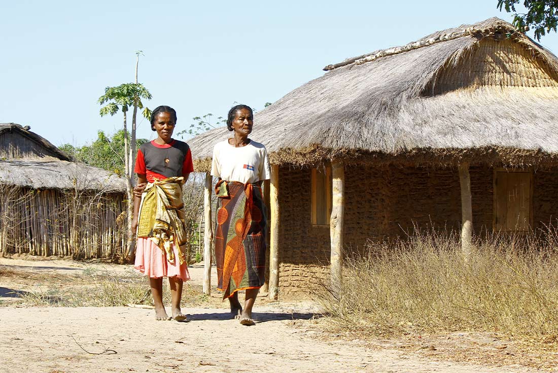Local women of a seaside village in Madagascar