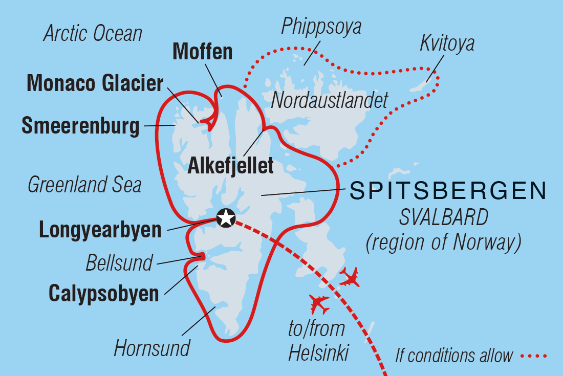 Map of Spitsbergen Circumnavigation: A Rite Of Passage including Finland, Norway and Svalbard And Jan Mayen Islands