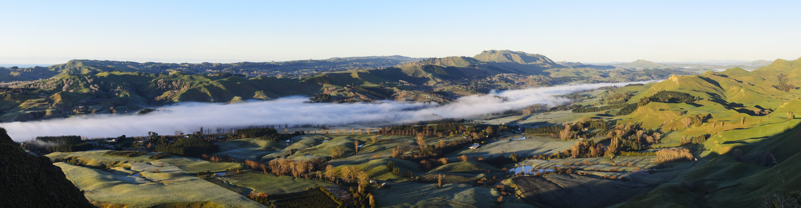 Misty clouds over Te mata, at sunset in the Hawkes Bay region, North Island, New Zealand