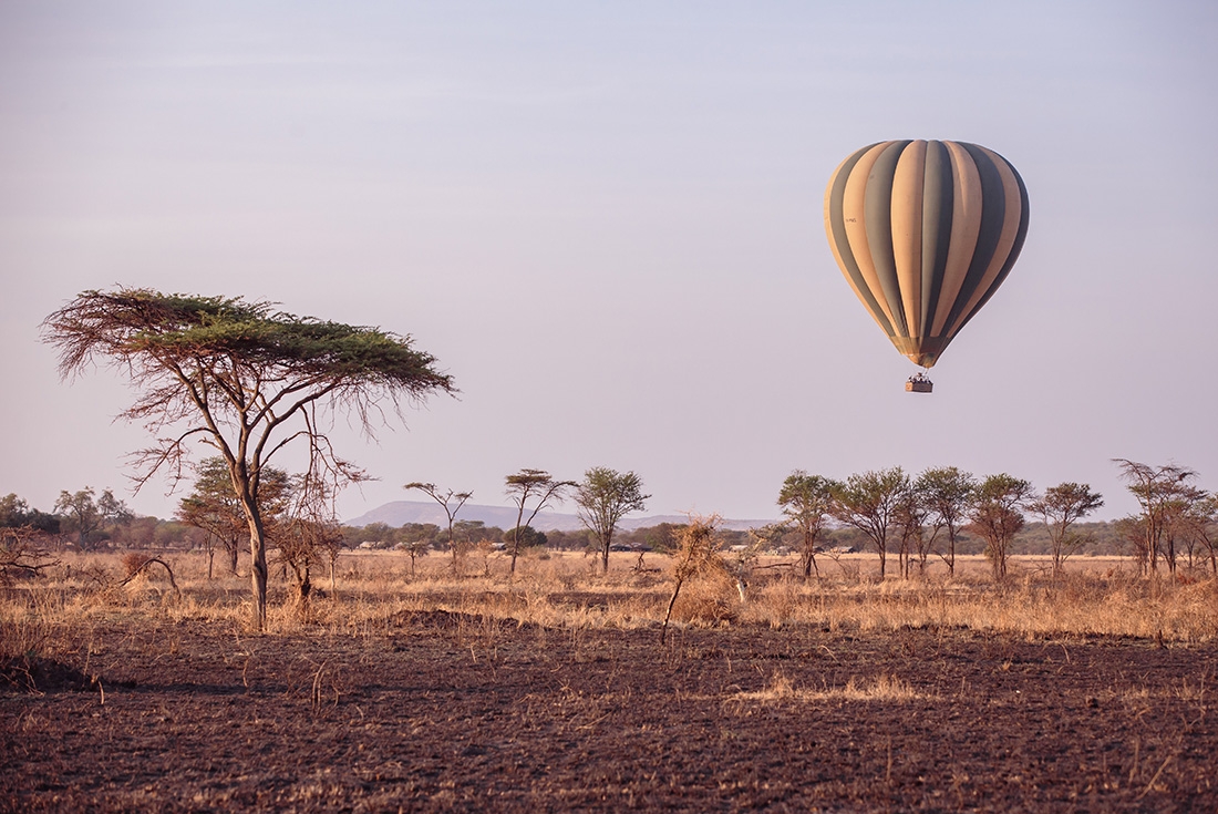 Ballooning over Serengeti National Park, Tanzania on an Intrepid Travel tour