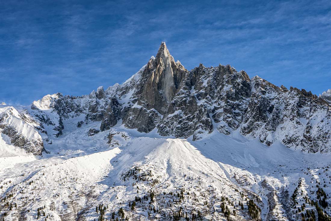 The Aiguille du Dru mountain peak, Mont Blanc
