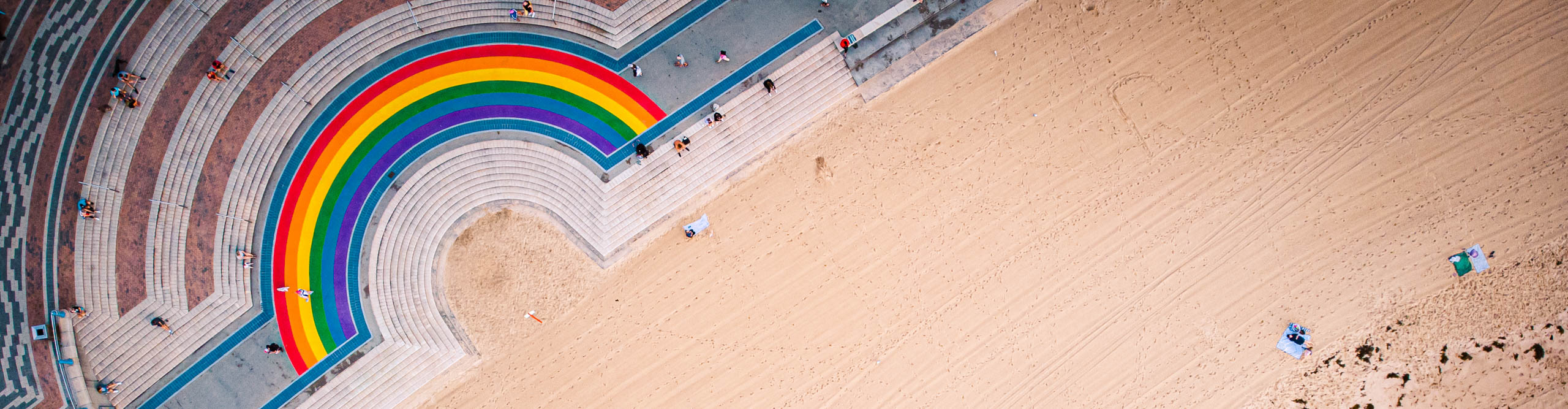 Rainbow stairs at Coogee beach in Sydney 