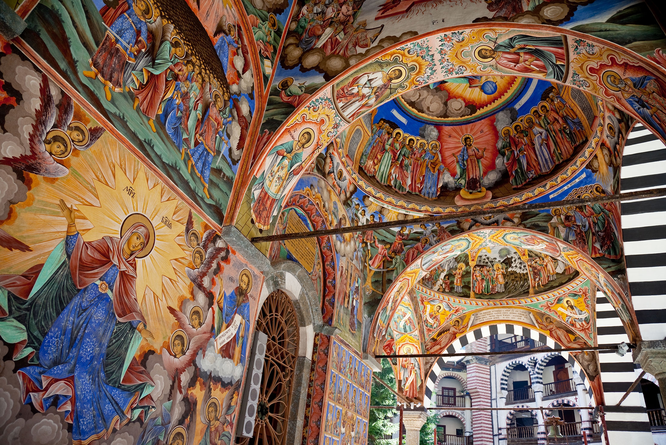 Interior of Rila Monastery, Bulgaria