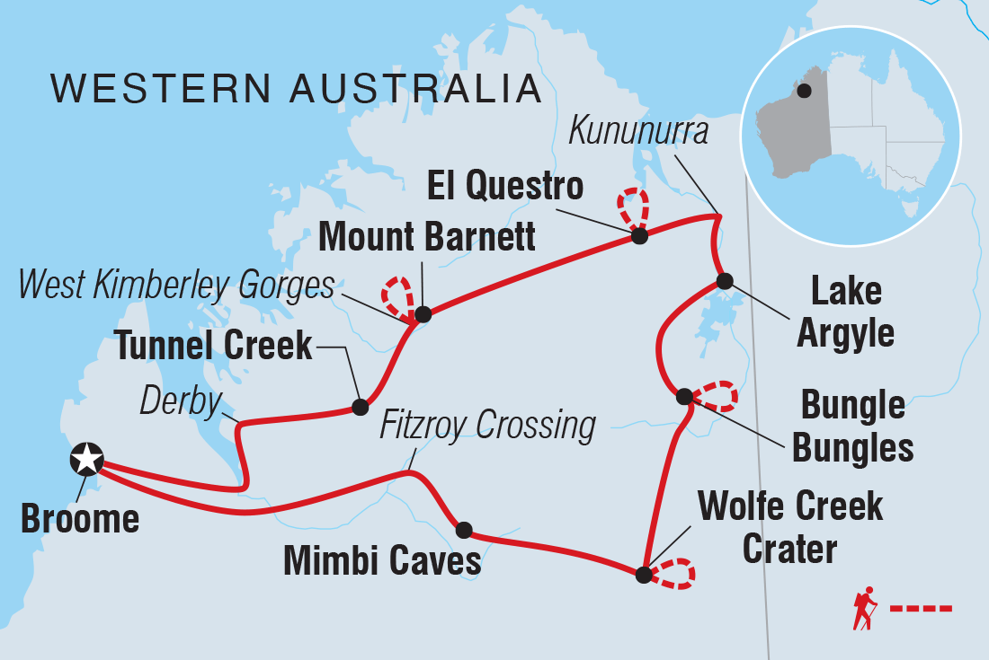 Map of Walk Western Australia's Kimberley including Australia