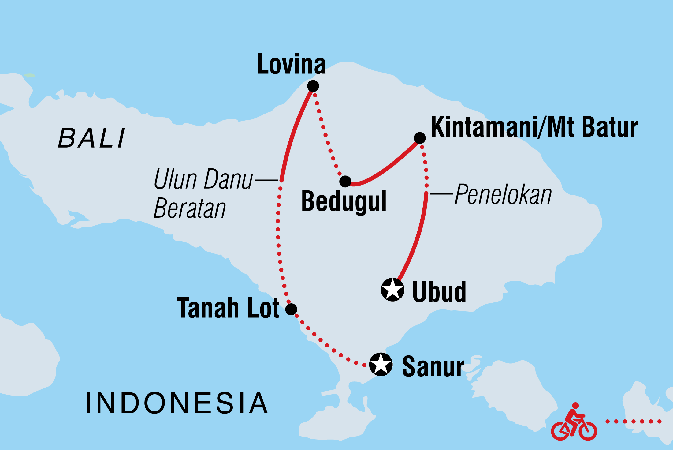 Map of Cycle Bali including Indonesia