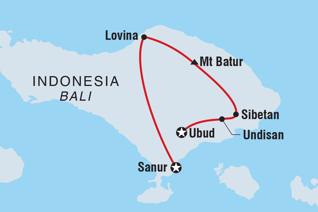 Map of Beautiful Bali including Indonesia