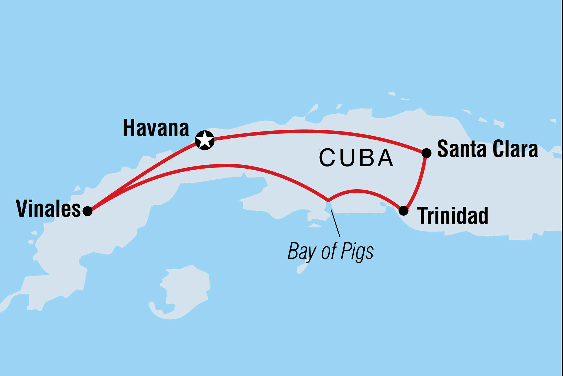Map of Cuba Highlights including Cuba