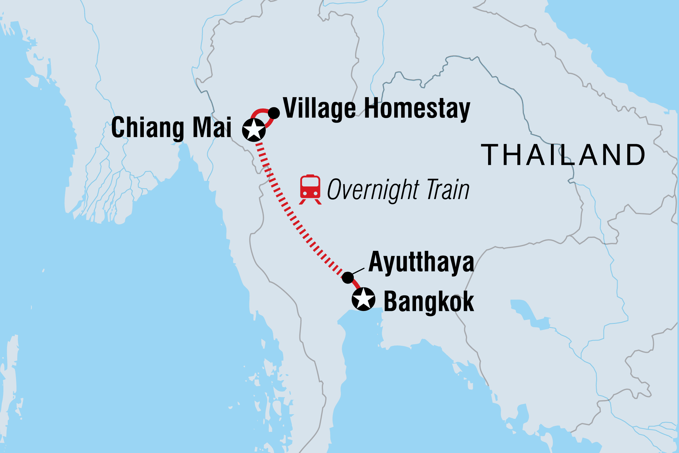 Map of Thailand Real Food Adventure including Thailand