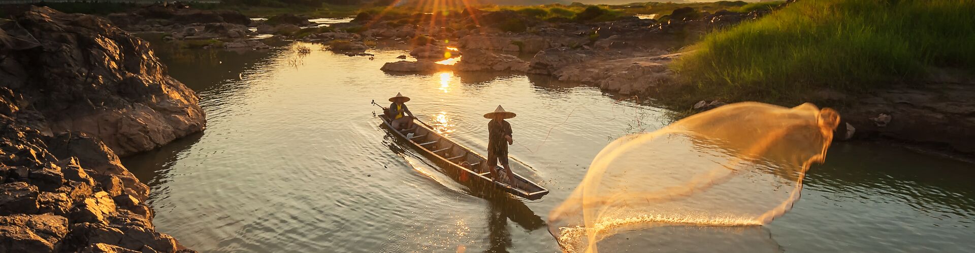 Mekong Delta at sunset, Vietnam