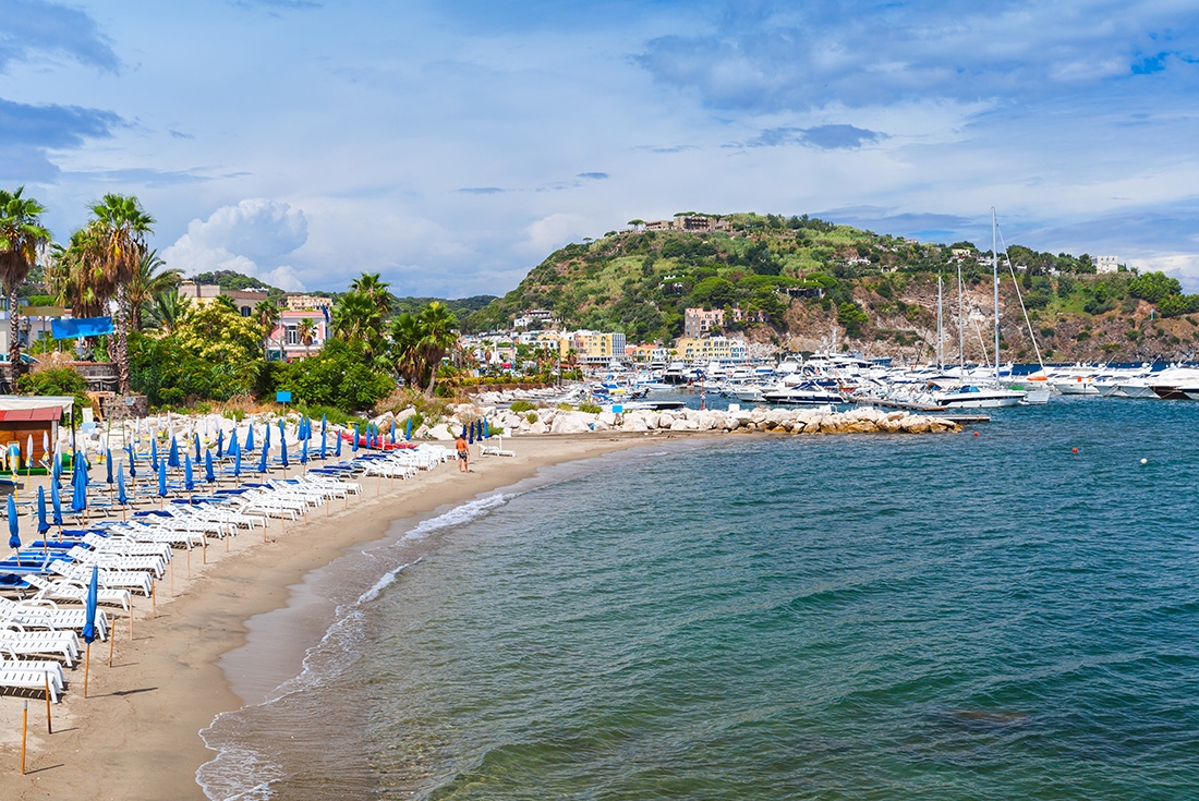 The beaches of Procida on the Amalfi Coast,Italy