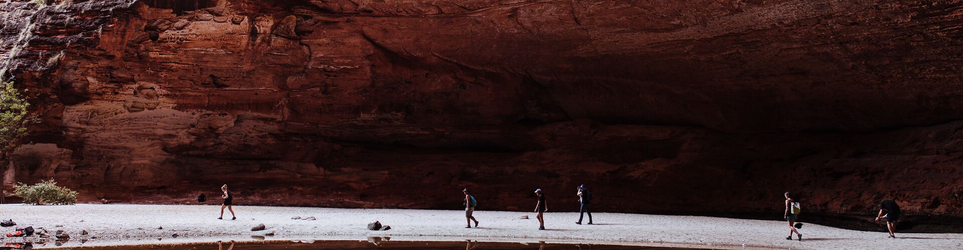 A group of people trekking through the Kimberley region in Western Australia