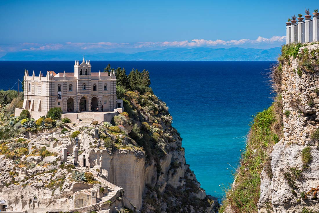 Views of a clifftop fort in Tropea, Italy