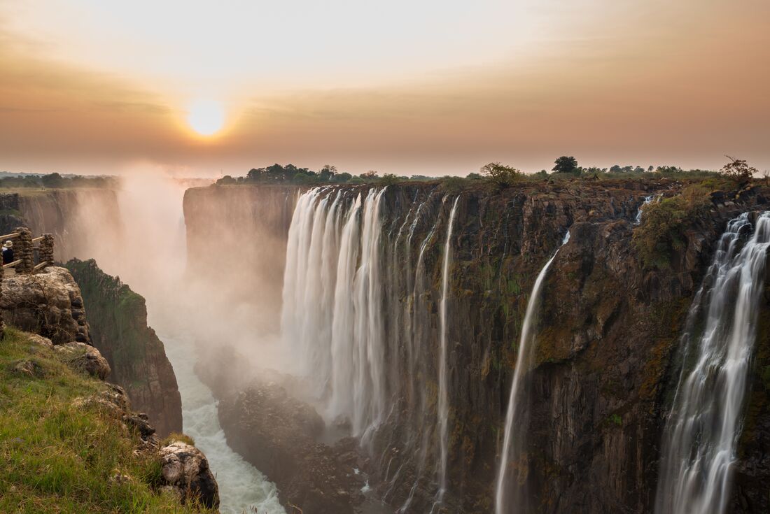 Sunset at Victoria Falls, Zimbabwe