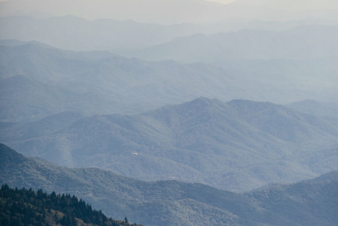 A view of the Blue Ridge Mountain near Asheville, North Carolina, USA