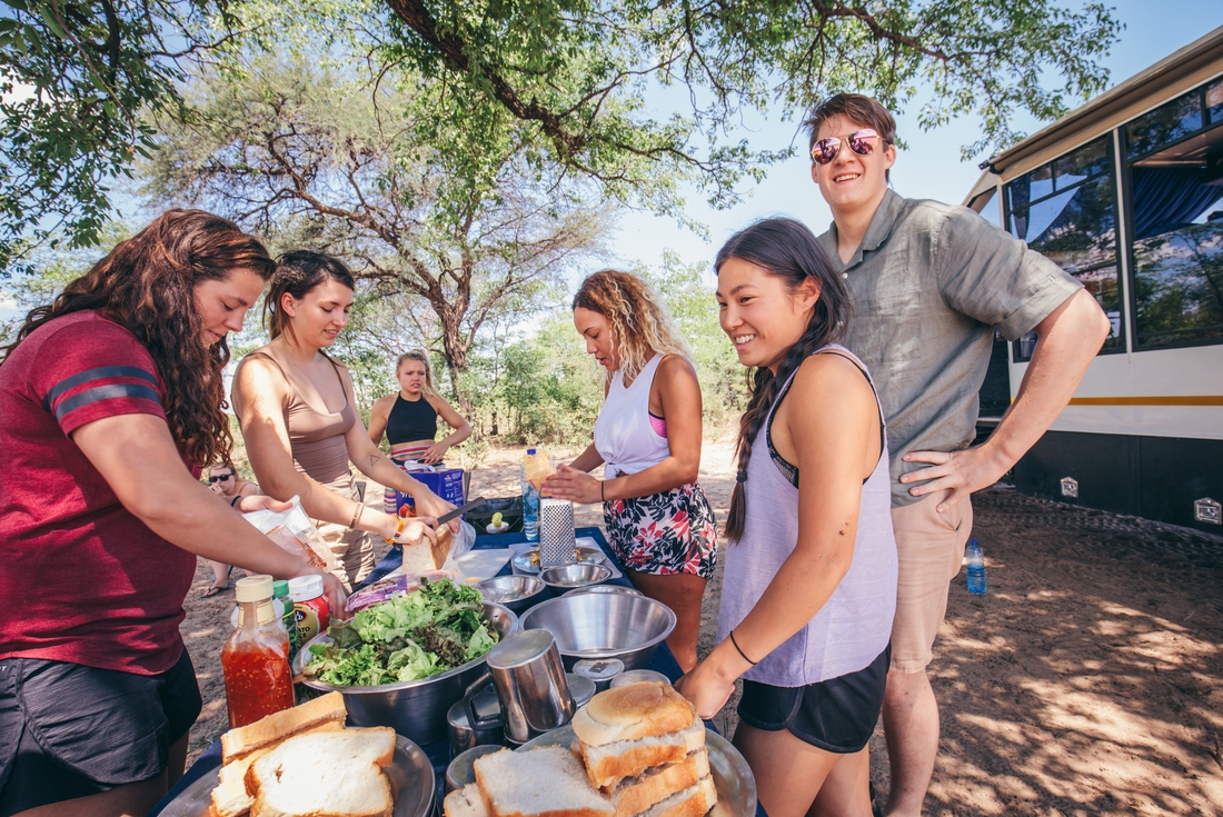 Grab some lunch with your group before heading off on the road