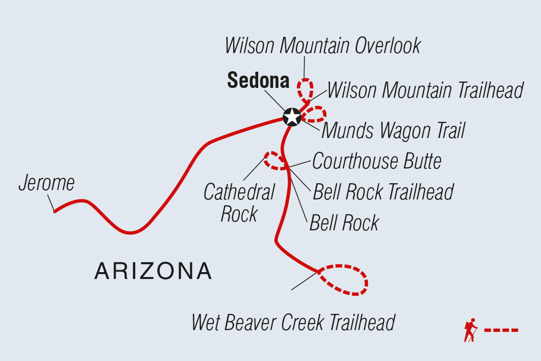 Map of Hiking Sedona's Red Rock Country including United States Of America