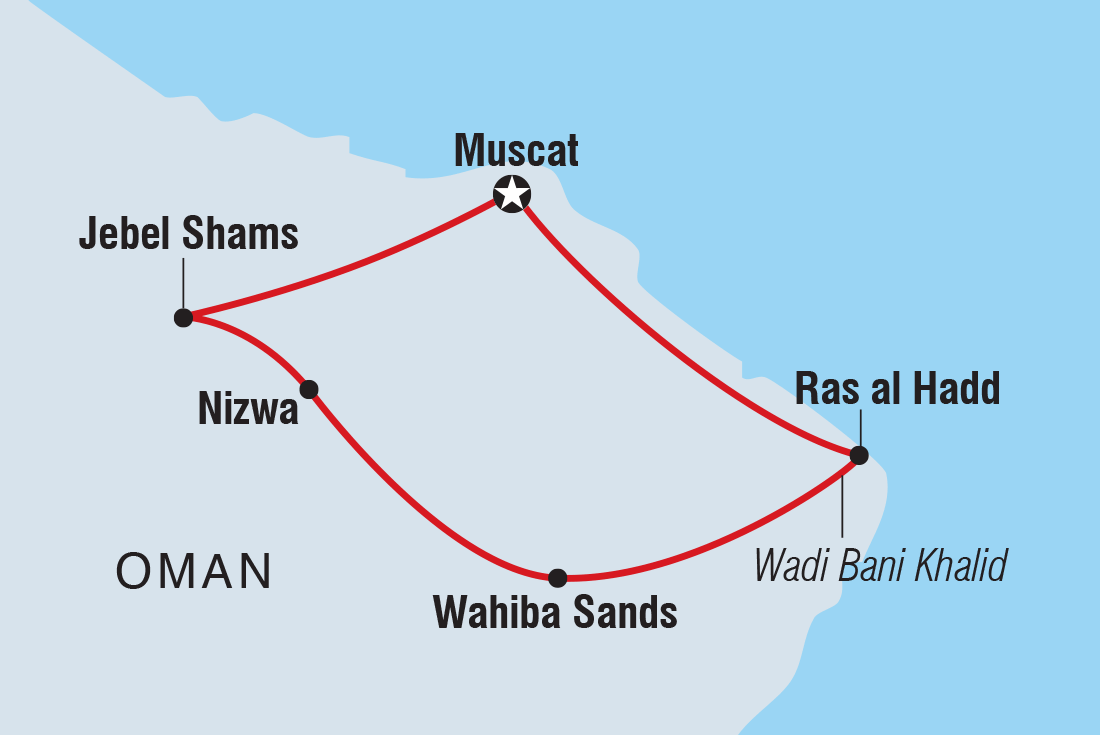 Map of Discover Oman including Oman