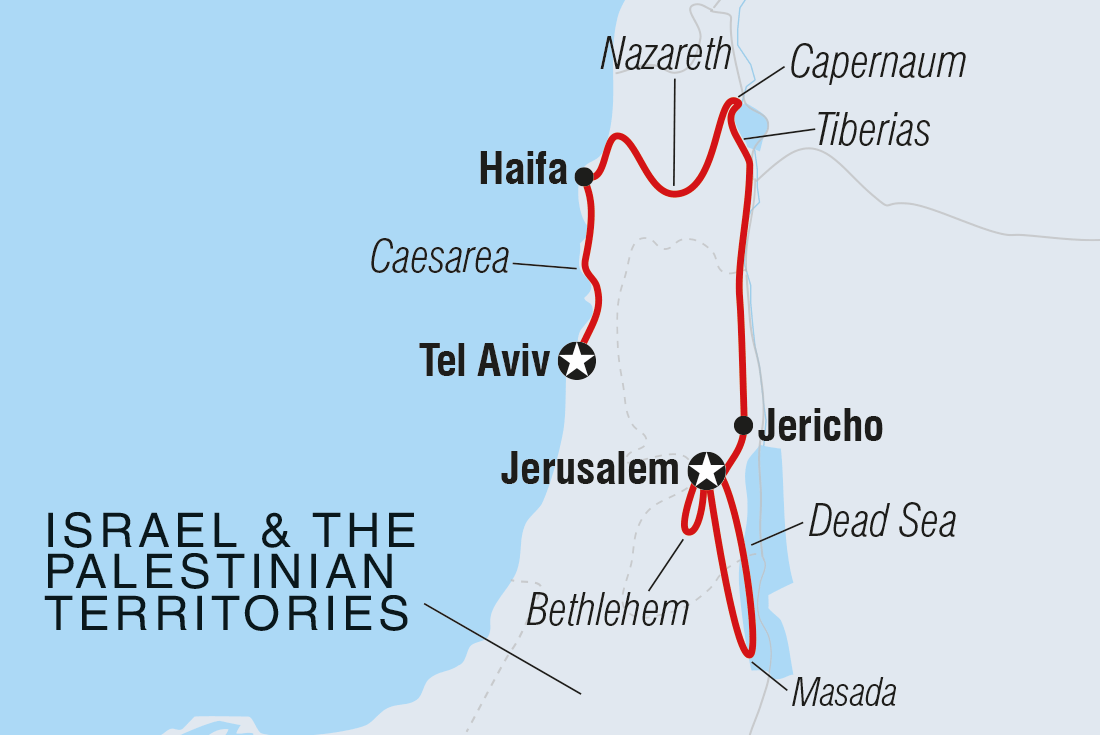 Map of Premium Israel & The Palestinian Territories including Israel