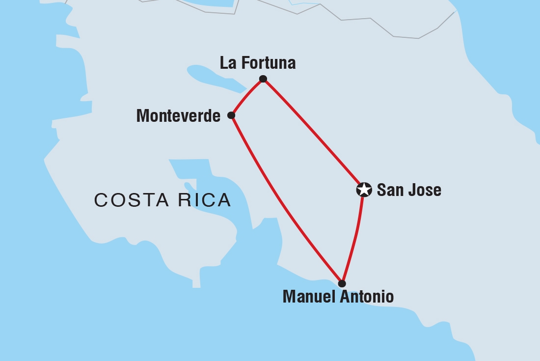 Map of Premium Costa Rica including Costa Rica