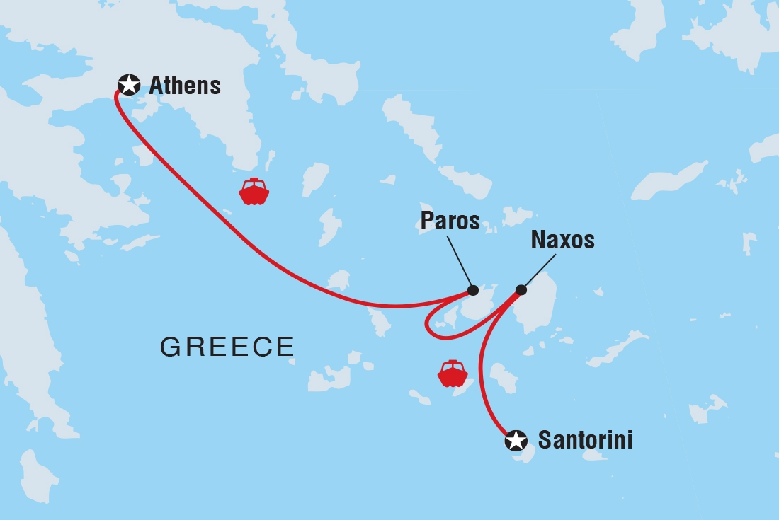 Map of Premium Greece Cyclades Islands including Greece
