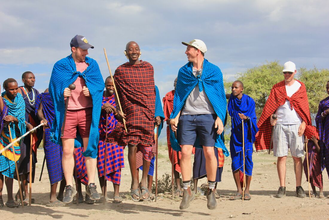 Traveller jumps with Masai Tribe 