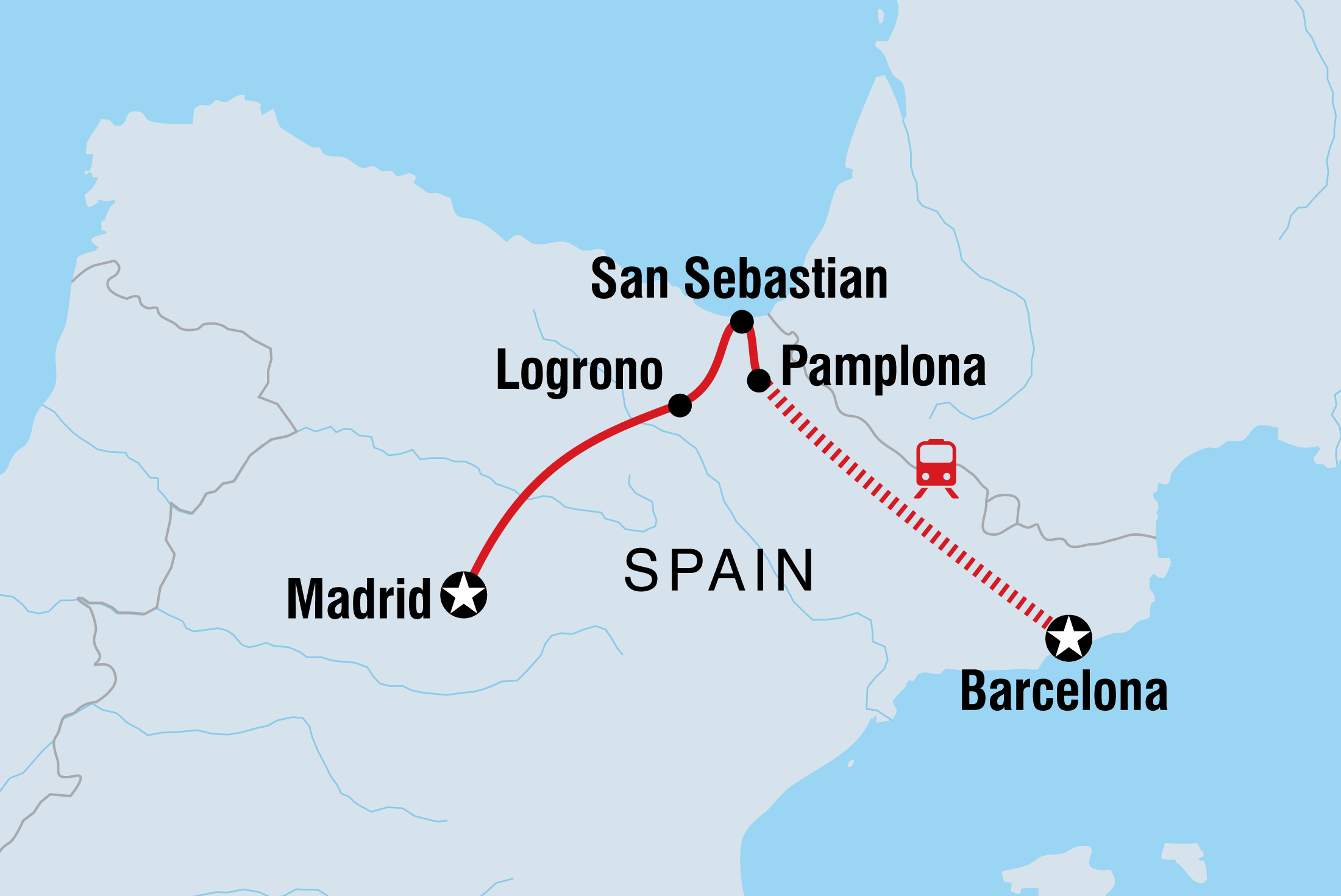 Map of North Spain Discovery including Spain