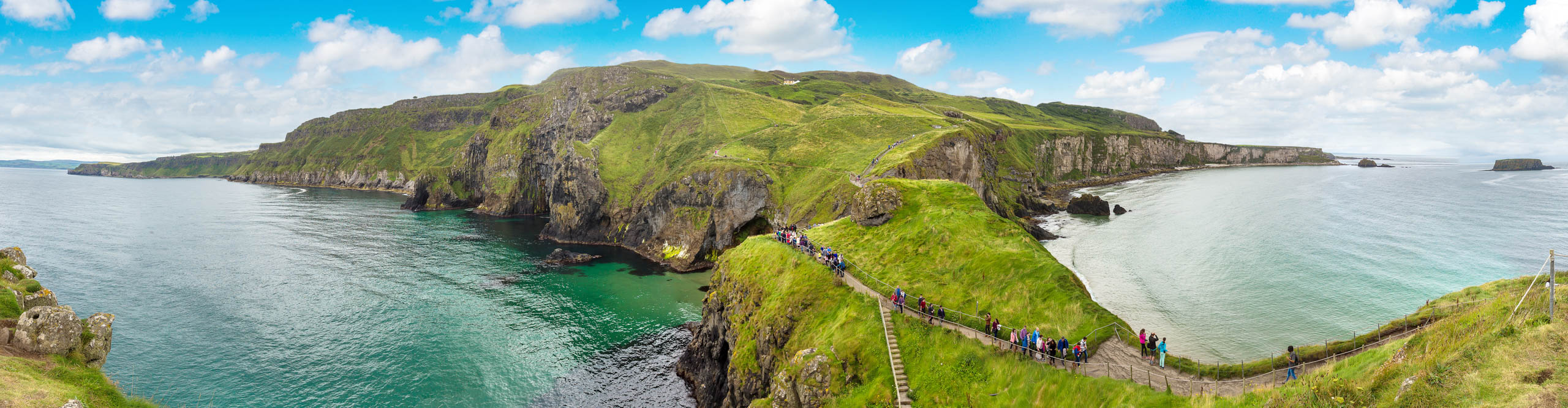 Carrick-a-Rede, Causeway Coast Route in a beautiful summer day, Northern Ireland